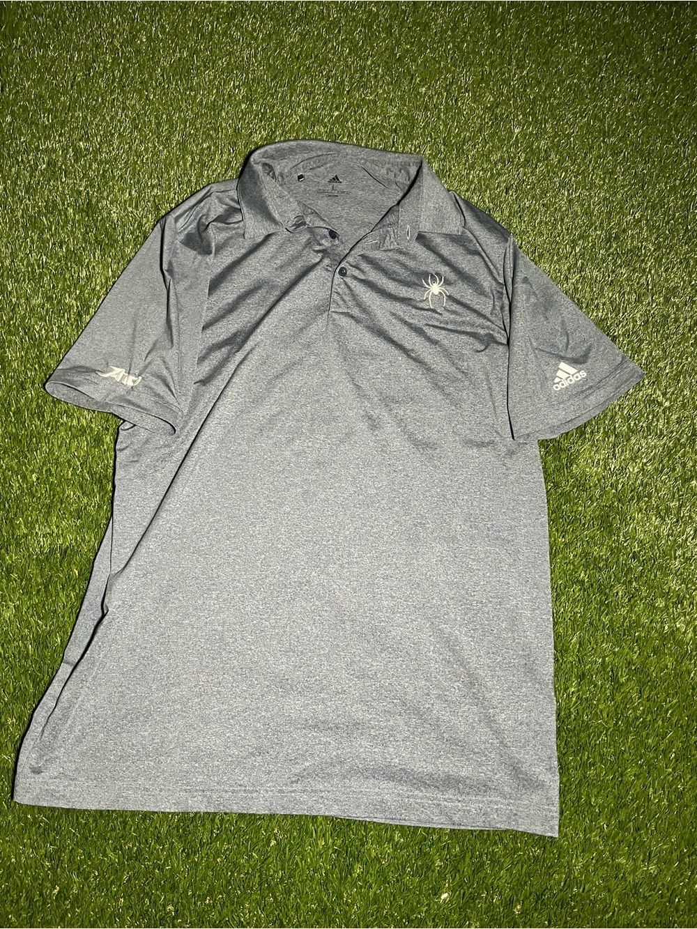 Adidas Men’s Large Richmond Spiders Heathered Blue Performance Polo Shirt